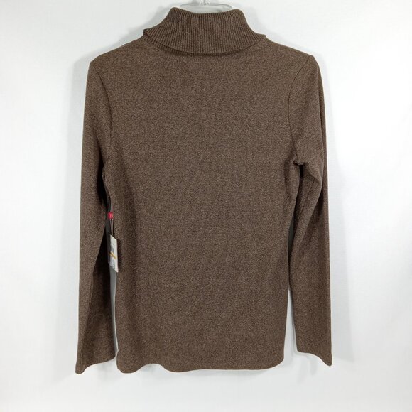 RAFAELLA Women's Brown Longsleeve Turtle Neck Sweater Size Small NWT - Picture 2 of 12